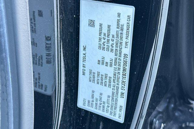 used 2021 Tesla Model 3 car, priced at $20,488