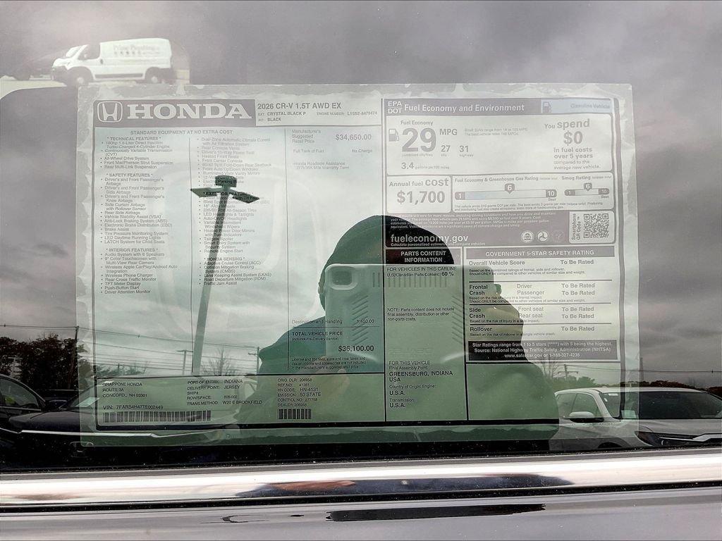 new 2026 Honda CR-V car, priced at $36,574