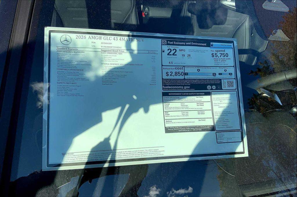 new 2026 Mercedes-Benz AMG GLC 43 car, priced at $80,460