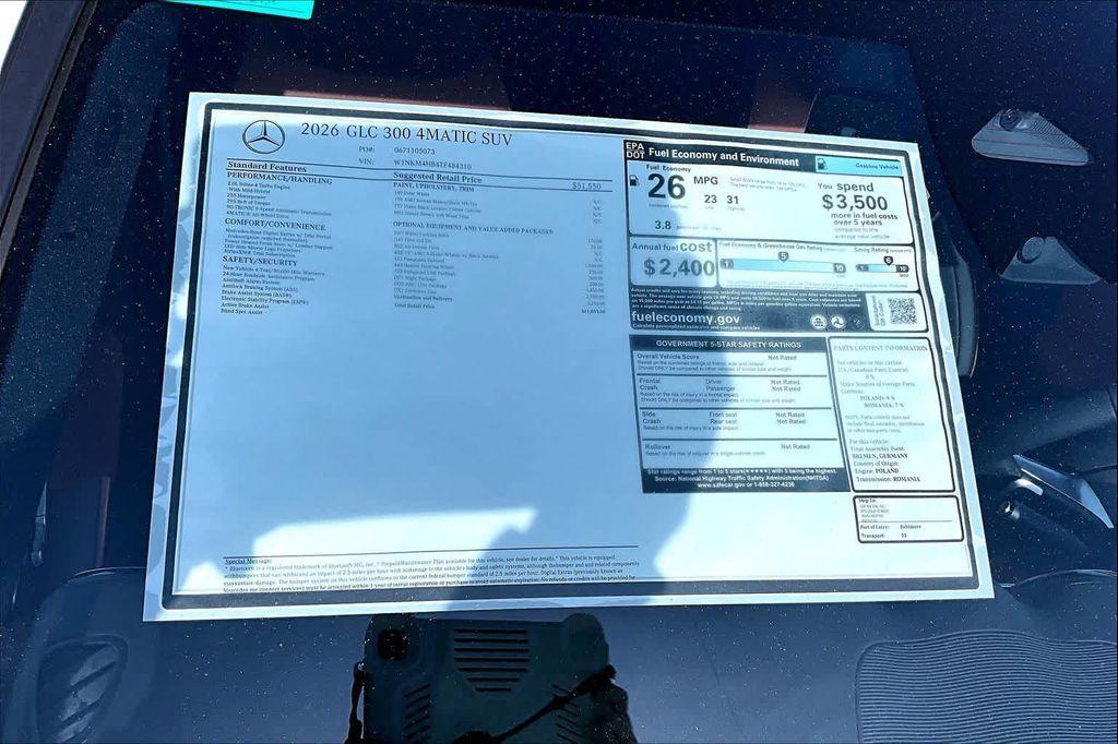 new 2026 Mercedes-Benz GLC 300 car, priced at $61,055