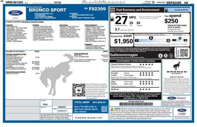 new 2025 Ford Bronco Sport car, priced at $34,697