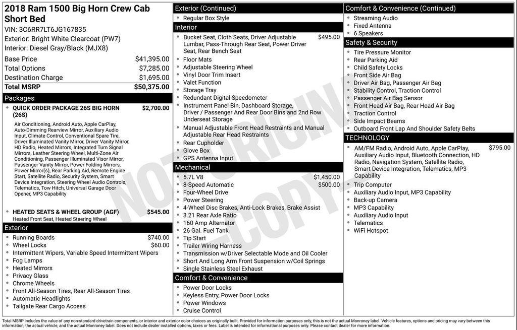 used 2018 Ram 1500 car, priced at $19,988