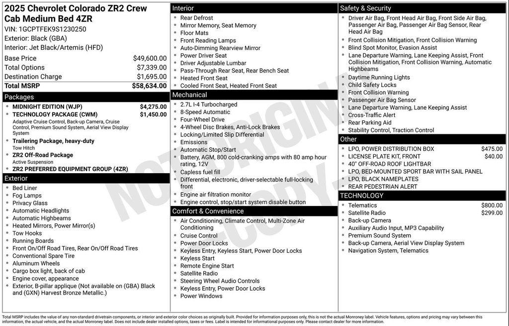 new 2025 Chevrolet Colorado car, priced at $58,169