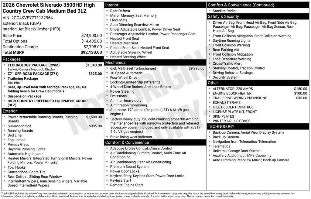 new 2026 Chevrolet Silverado 3500 car, priced at $85,280