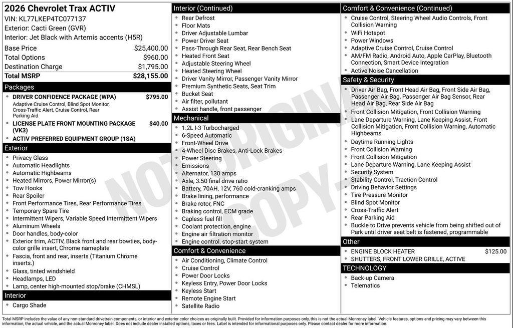 new 2026 Chevrolet Trax car