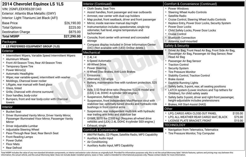 used 2014 Chevrolet Equinox car, priced at $14,788