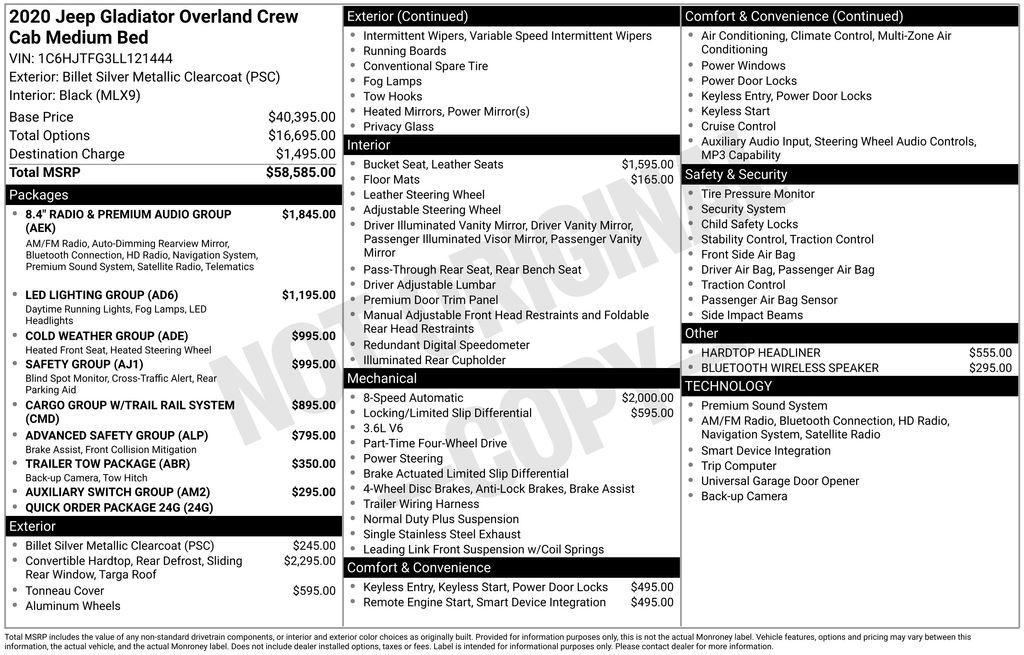 used 2020 Jeep Gladiator car, priced at $23,939