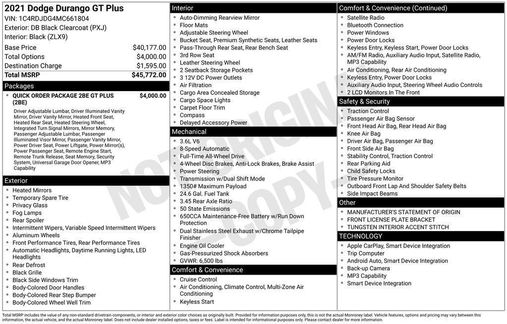 used 2021 Dodge Durango car, priced at $29,532