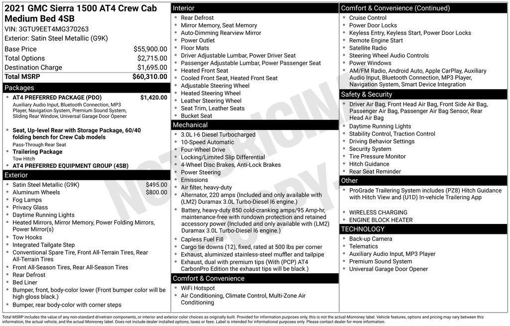 used 2021 GMC Sierra 1500 car, priced at $45,888