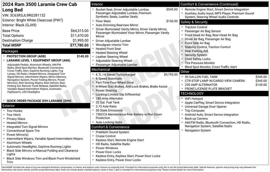 used 2024 Ram 3500 car, priced at $63,549