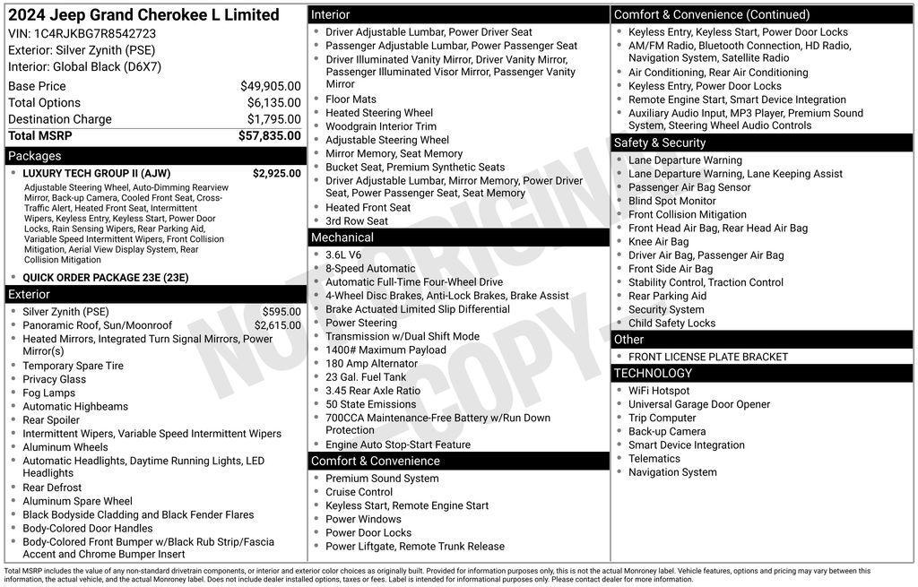 used 2024 Jeep Grand Cherokee L car, priced at $33,718