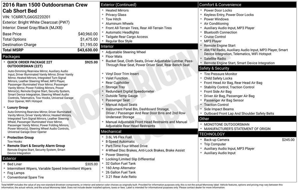 used 2016 Ram 1500 car, priced at $13,503