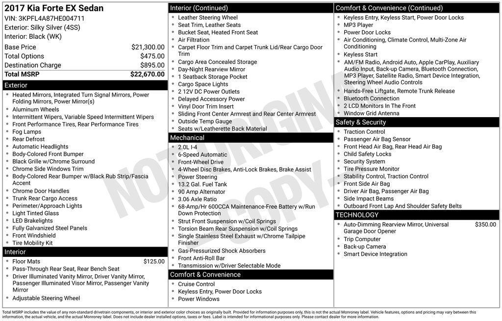used 2017 Kia Forte car, priced at $10,212