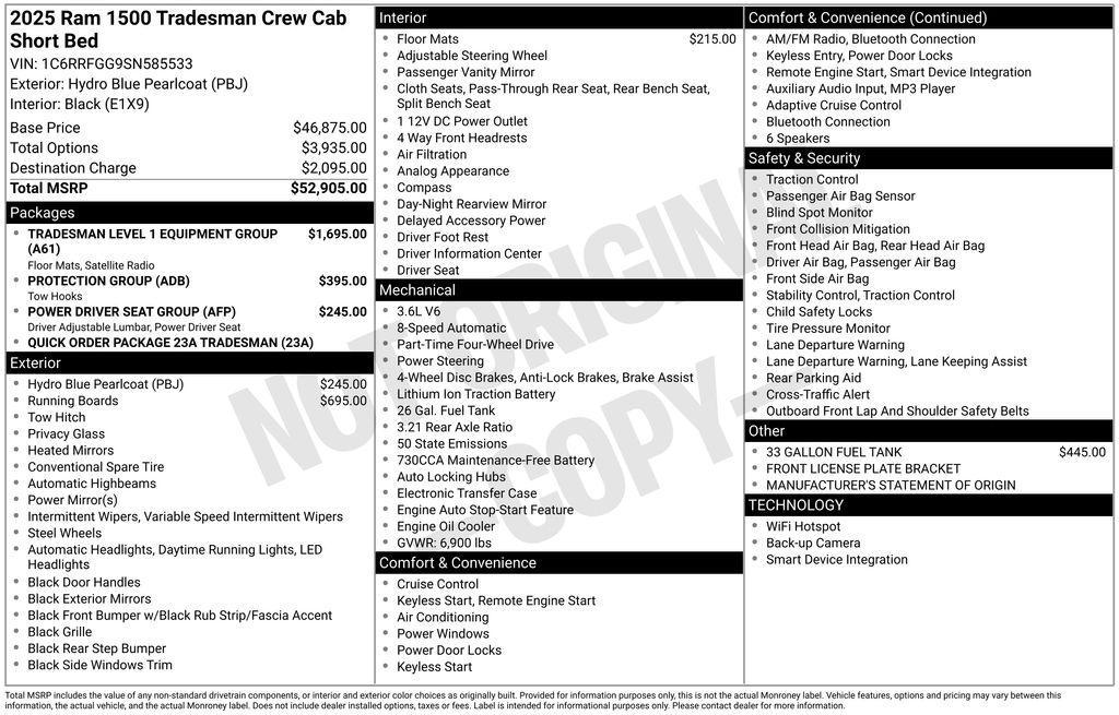 used 2025 Ram 1500 car, priced at $34,387