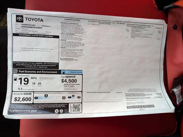 new 2026 Toyota Tundra Hybrid car, priced at $78,056