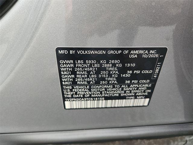 new 2026 Volkswagen Atlas car, priced at $55,162