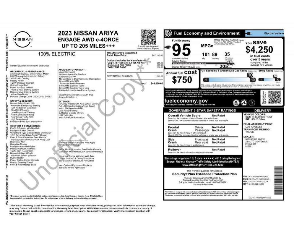 used 2023 Nissan ARIYA car, priced at $19,500