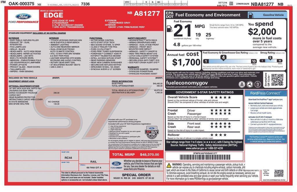 used 2022 Ford Edge car, priced at $27,000