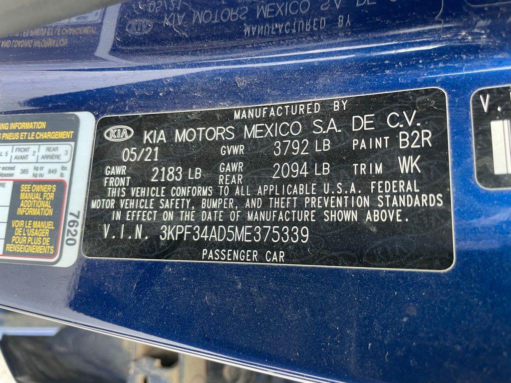 used 2021 Kia Forte car, priced at $15,000