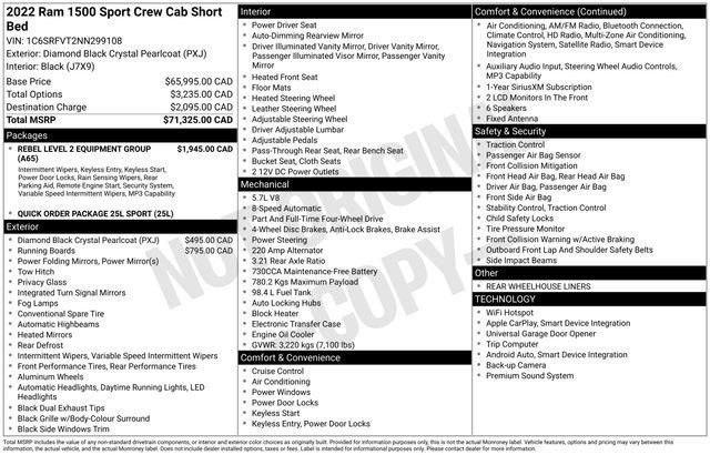 used 2022 Ram 1500 car, priced at $33,995