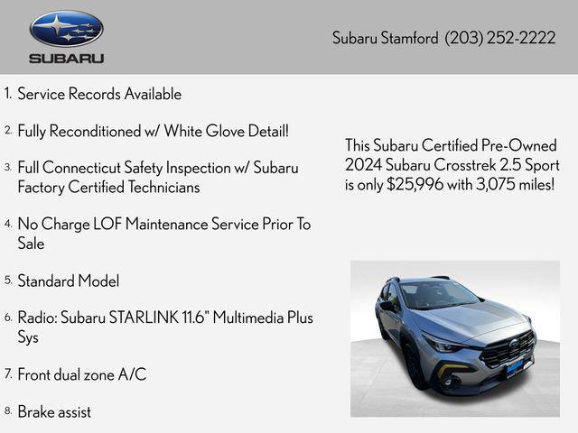 used 2024 Subaru Crosstrek car, priced at $25,996