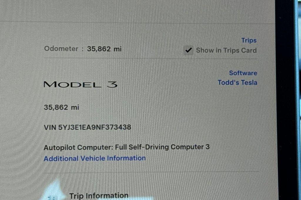 used 2022 Tesla Model 3 car, priced at $22,190
