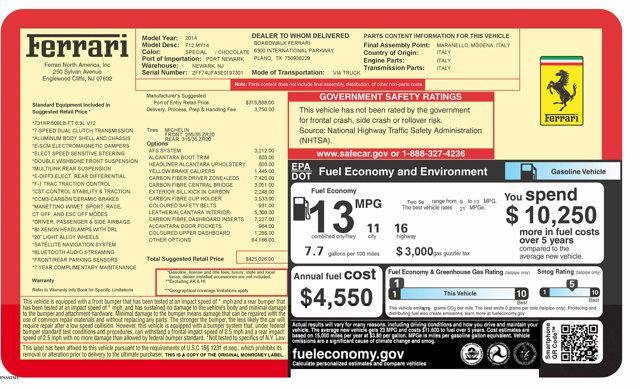 used 2014 Ferrari F12berlinetta car, priced at $339,950