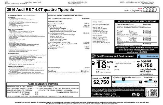 used 2016 Audi RS 7 car, priced at $44,950