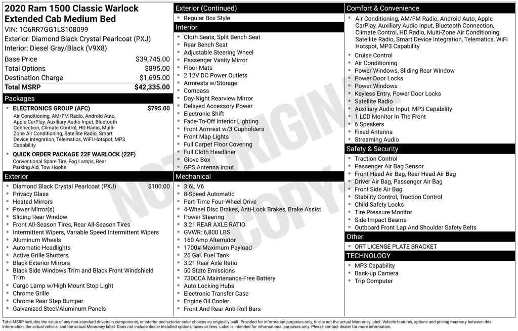 used 2020 Ram 1500 Classic car, priced at $22,196