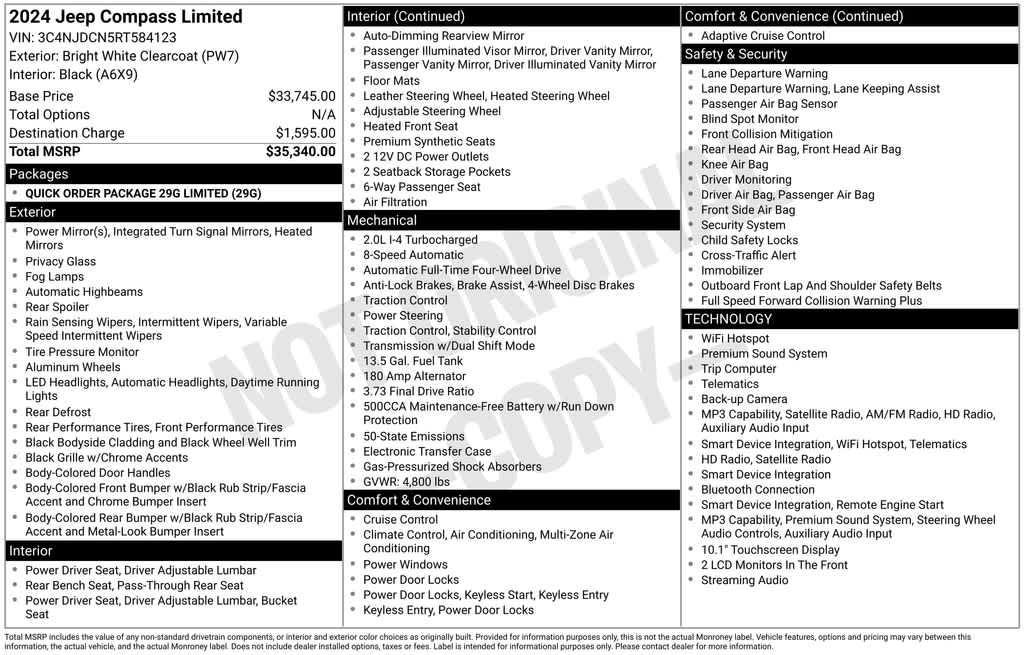 used 2024 Jeep Compass car, priced at $25,112