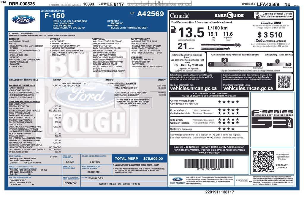used 2020 Ford F-150 car, priced at $37,238
