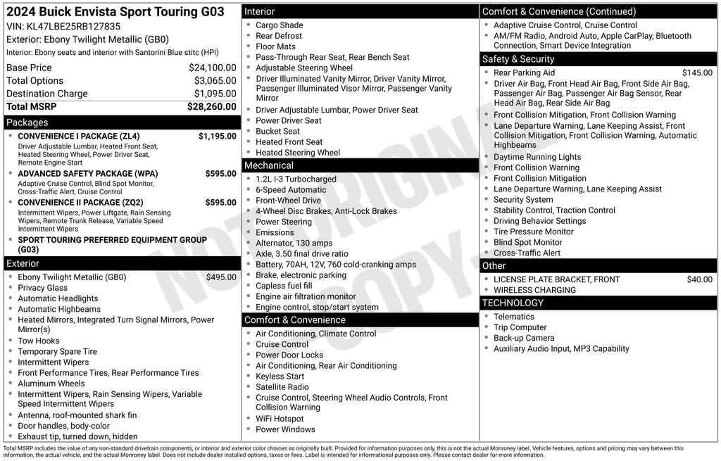 used 2024 Buick Envista car, priced at $22,333