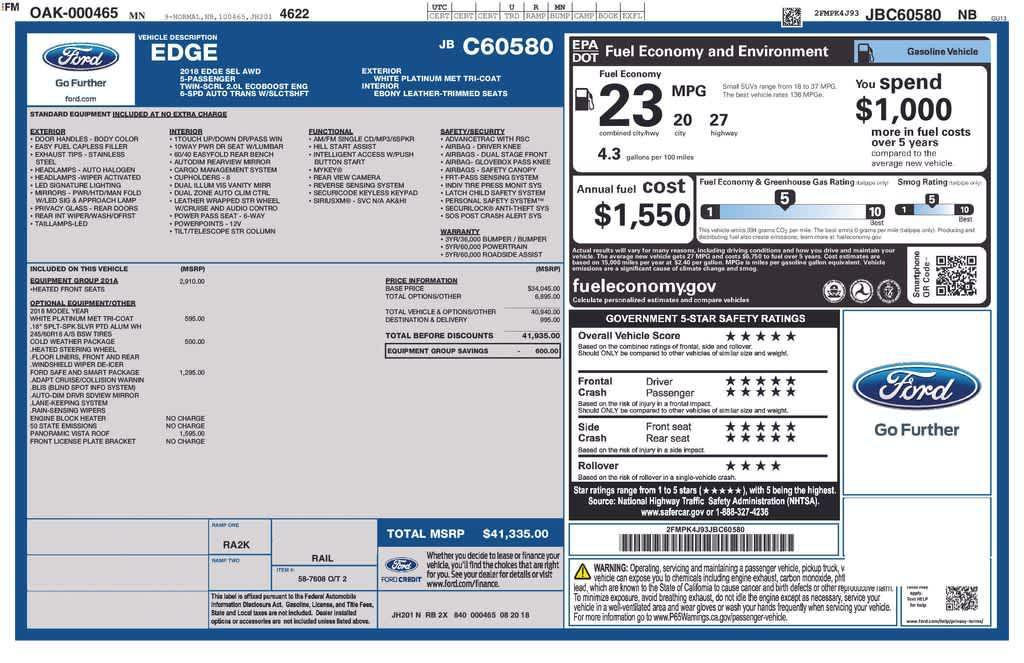 used 2018 Ford Edge car, priced at $13,479
