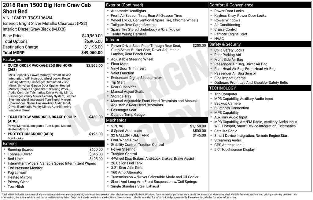 used 2016 Ram 1500 car, priced at $19,985