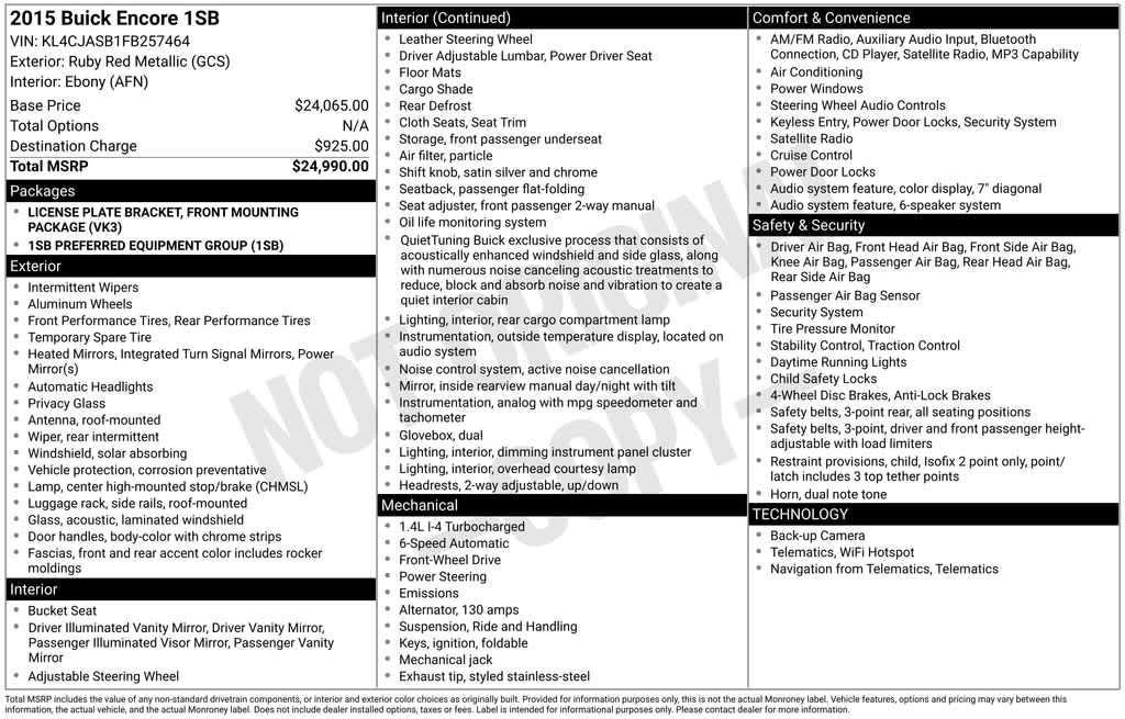 used 2015 Buick Encore car, priced at $12,003