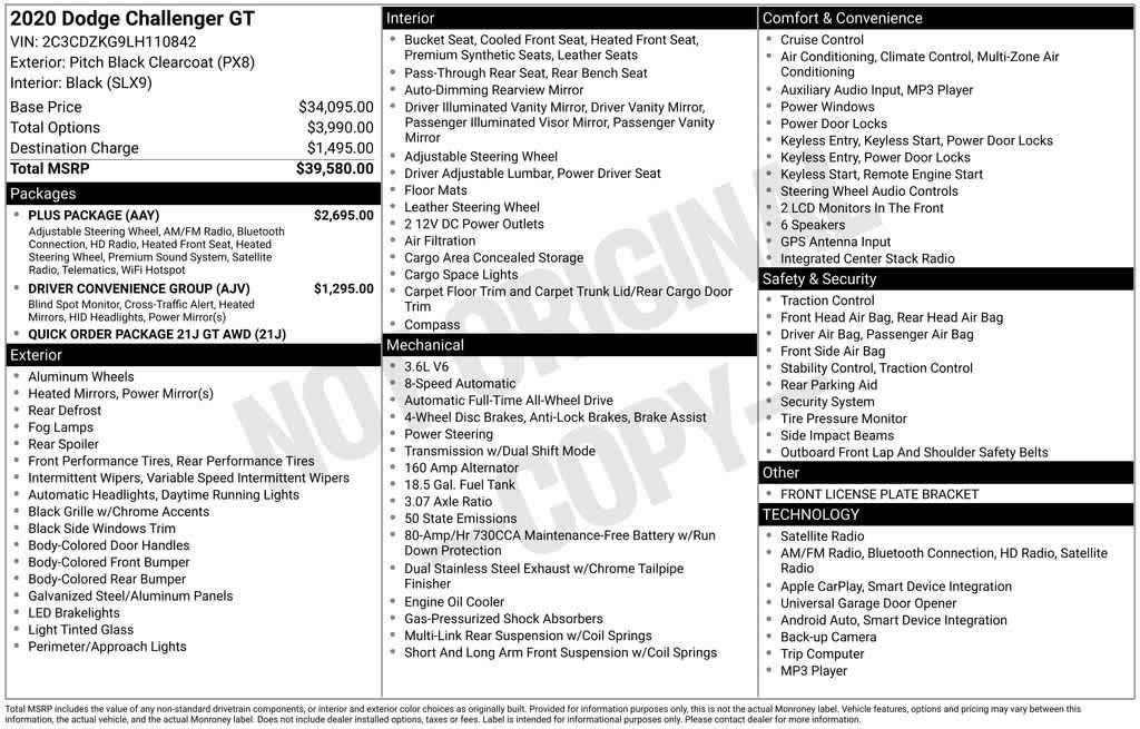 used 2020 Dodge Challenger car, priced at $18,731