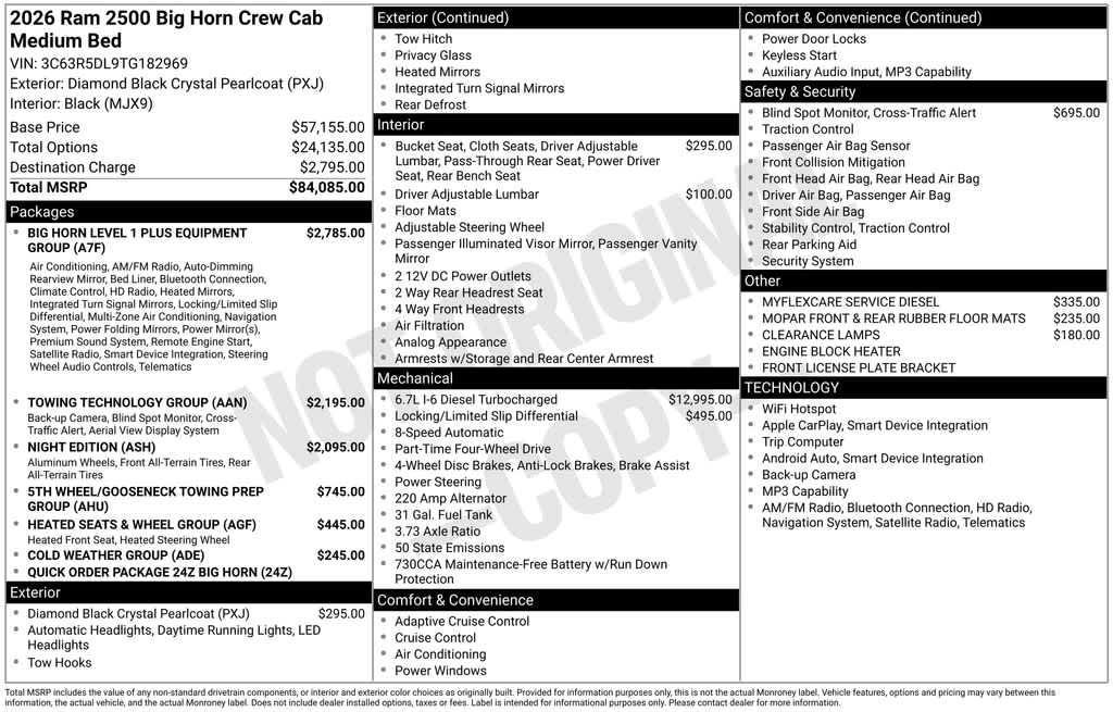new 2026 Ram 2500 car, priced at $68,673