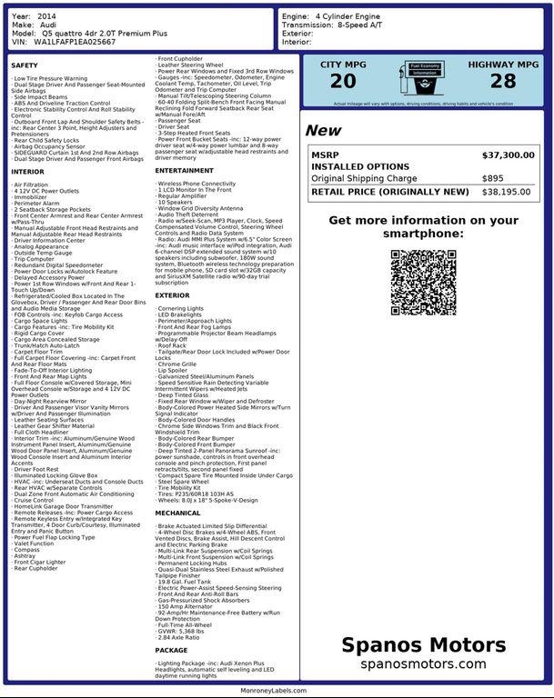 used 2014 Audi Q5 car, priced at $12,950