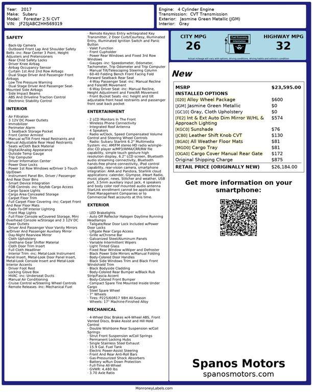 used 2017 Subaru Forester car, priced at $15,950