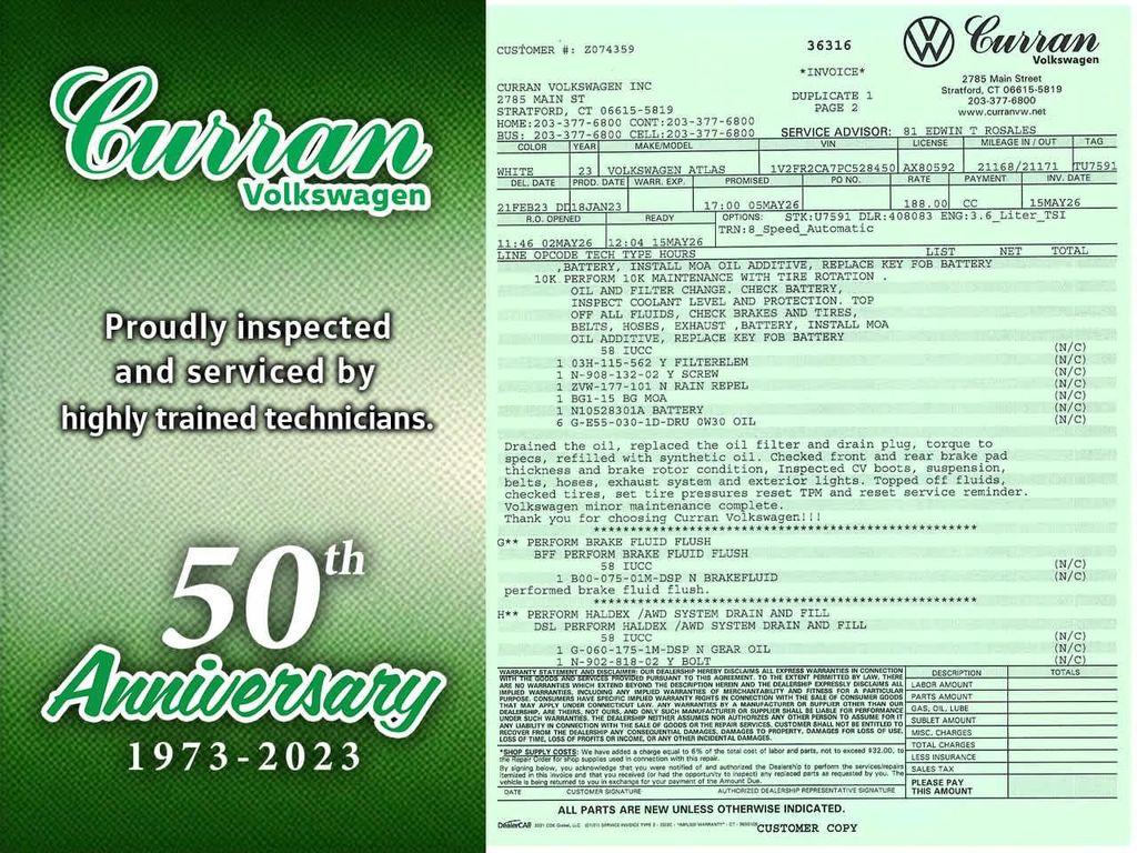 used 2023 Volkswagen Atlas car, priced at $38,498