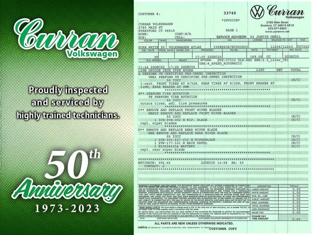 used 2025 Volkswagen Atlas car, priced at $37,898