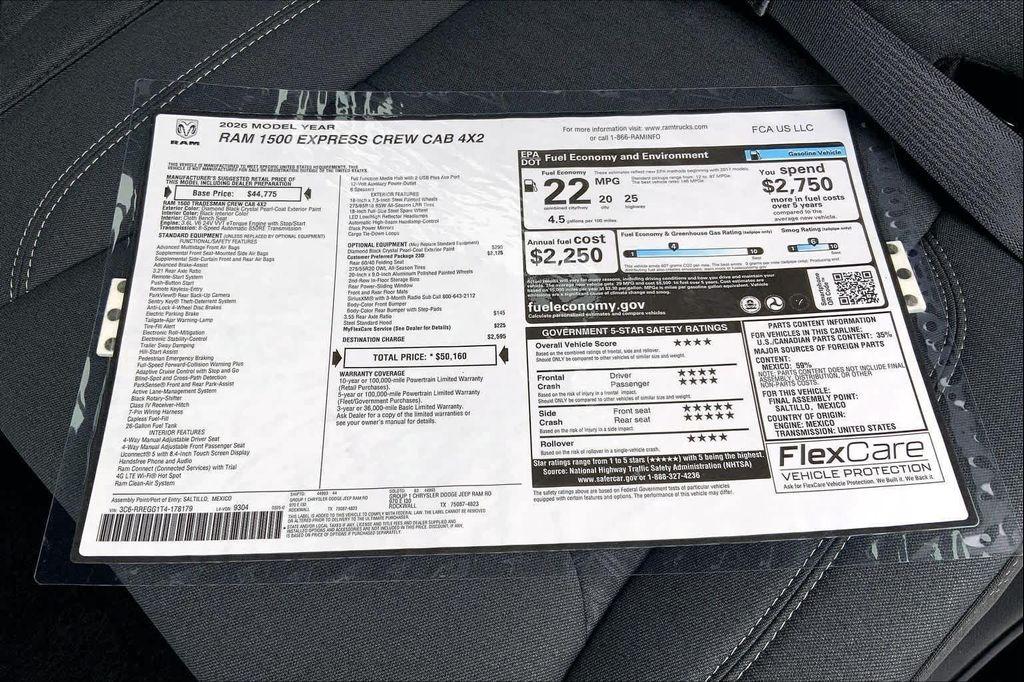 new 2026 Ram 1500 car, priced at $45,885