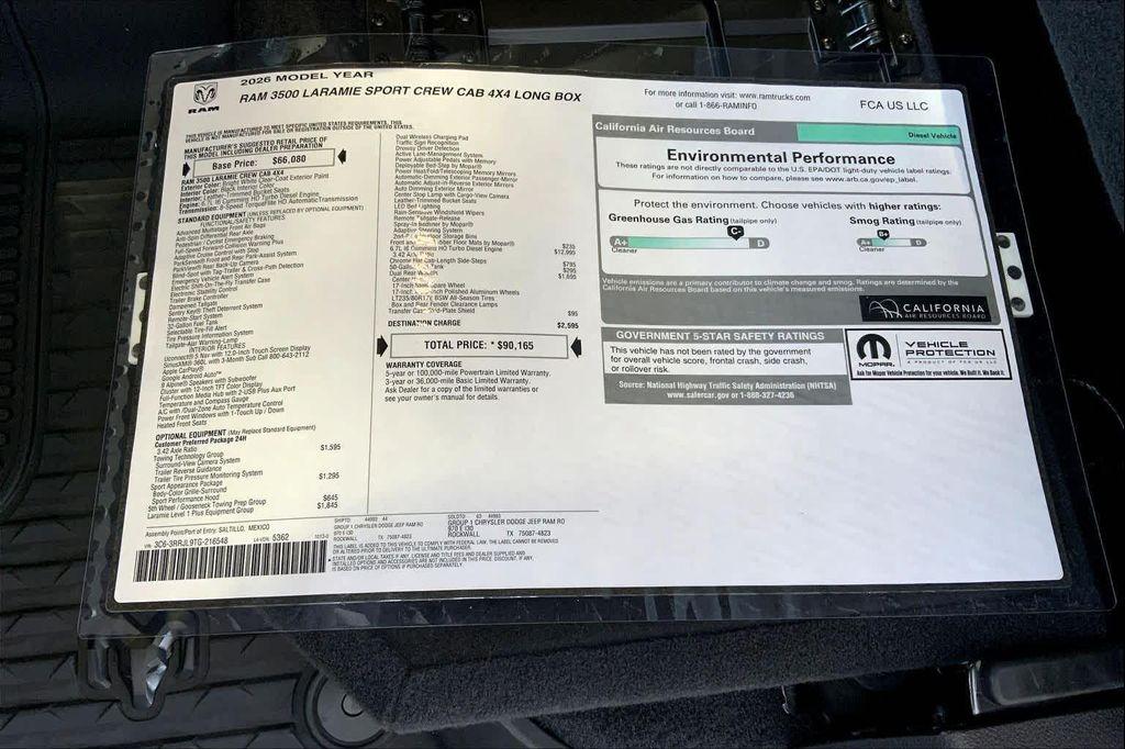 new 2026 Ram 3500 car, priced at $81,148