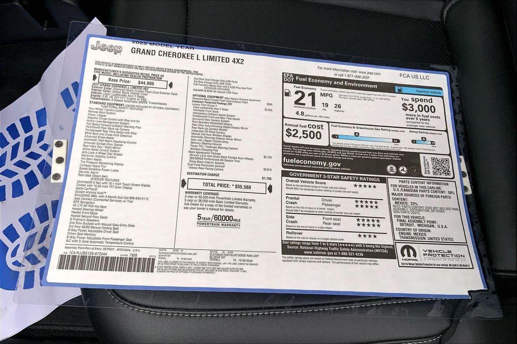 new 2025 Jeep Grand Cherokee L car, priced at $52,226