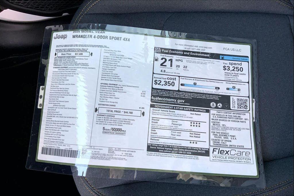 new 2026 Jeep Wrangler car, priced at $58,186