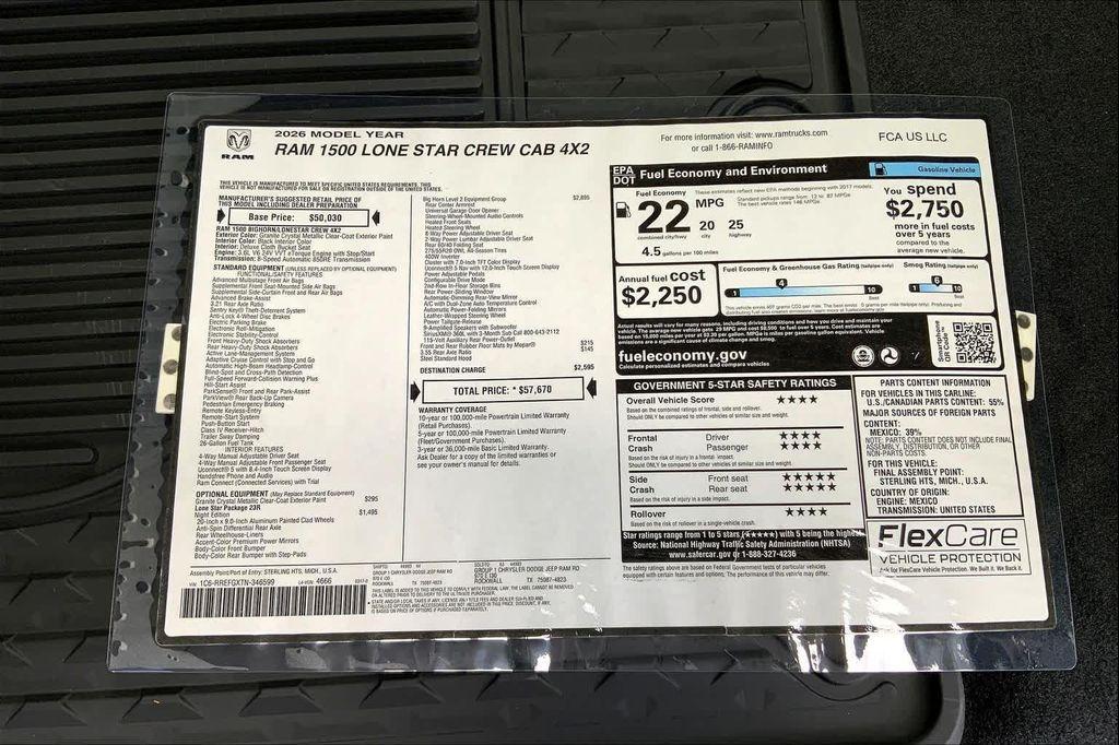new 2026 Ram 1500 car, priced at $49,761
