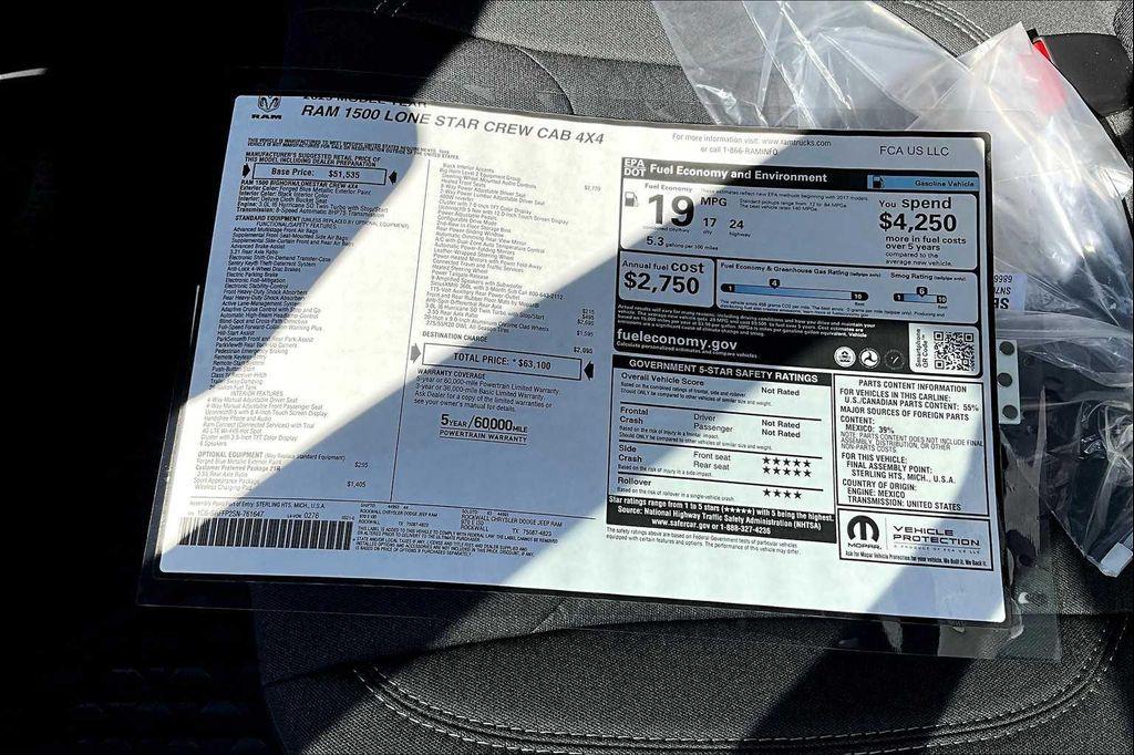 new 2025 Ram 1500 car, priced at $58,052