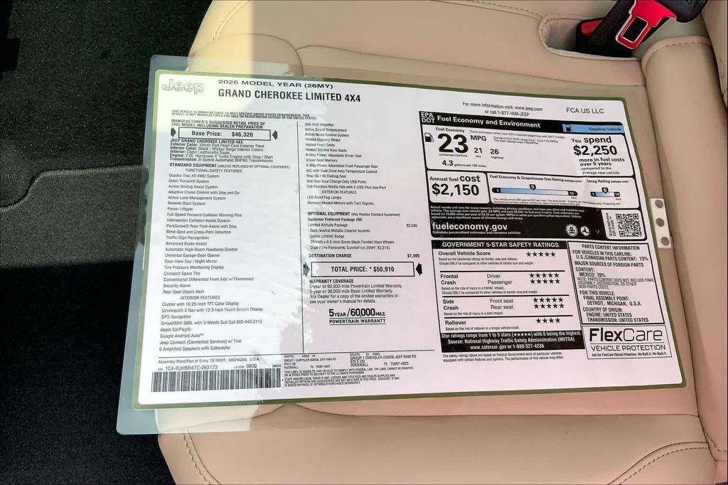 new 2026 Jeep Grand Cherokee car, priced at $48,108