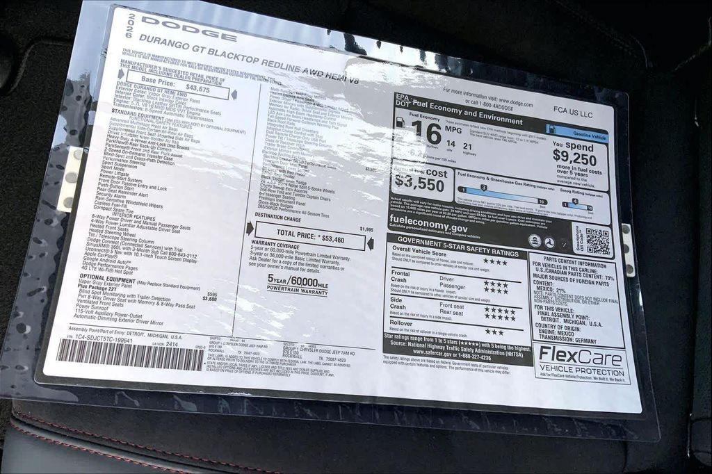 new 2026 Dodge Durango car, priced at $53,455