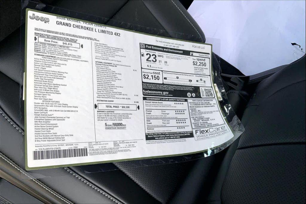 new 2026 Jeep Grand Cherokee L car, priced at $51,055